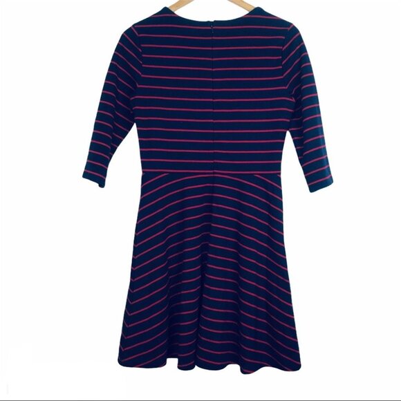 Gap Fit & Flare 3/4 Sleeve  Crew Neck stripe Midi dress Women Size S - Picture 6 of 16